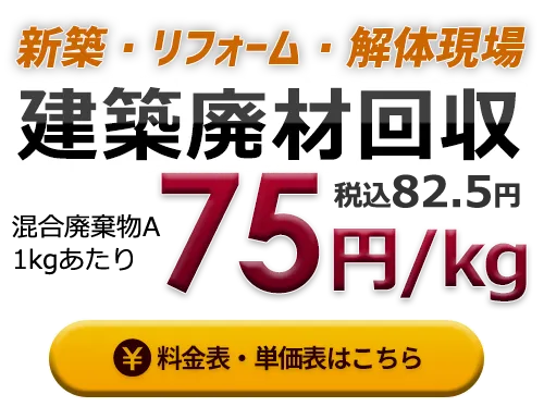 新築・リフォーム・解体現場、建築廃材回収