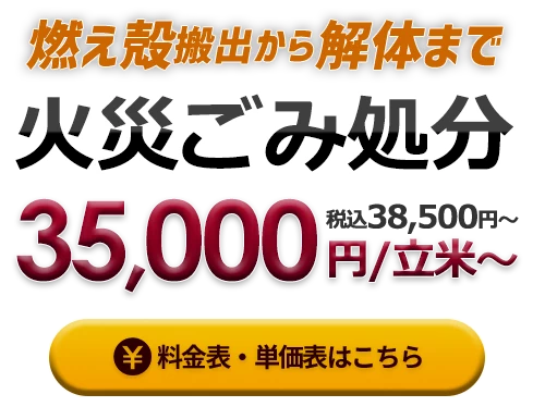燃え殻搬出から解体まで 火災ごみ処分